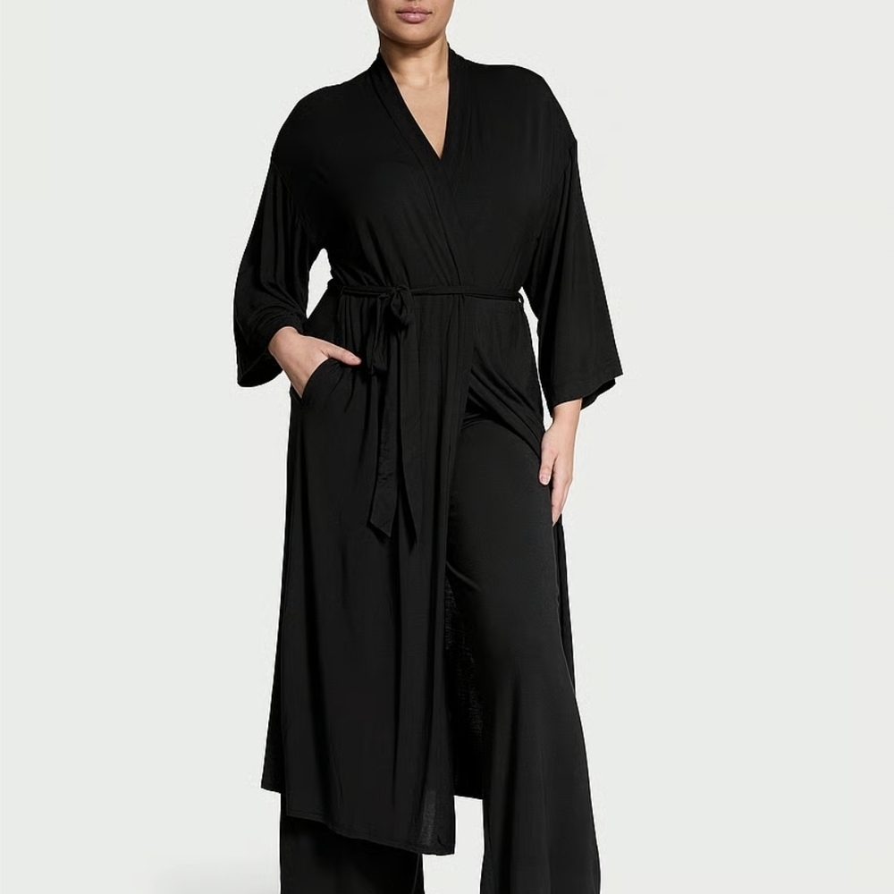 Victoria's Secret Classic Black Super Soft Modal Robe
